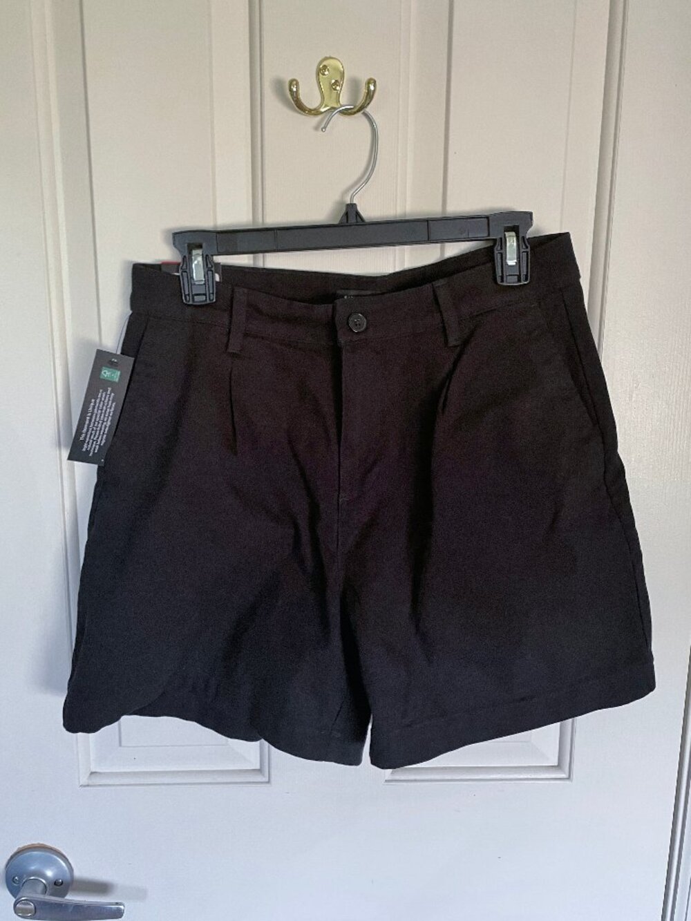 NEW Banana Republic Classic Pleat Front Shorts W/ Stretch NWT 8 Black